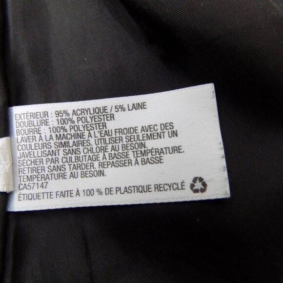 Cherokee Girls 18M Pea Coat Black White Plaid Winter Lined Zipper Dressy Casual - Picture 5 of 6